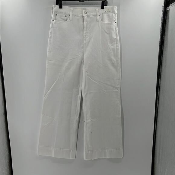 J. Crew Women's Wide Leg Trouser Jeans - White - 32 - New with tags Flawed - Picture 1 of 10
